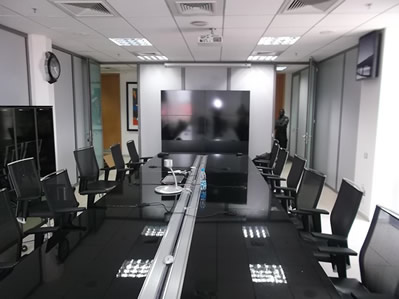 A 2 by 2 Video Wall in a conference room setting