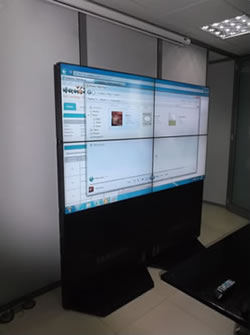 A 2 by 2 Video Wall on Display